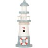 Clayre & Eef 6H2404 Faro decorativo Blanco Azul Ø 8 x 22 cm Madera MDF