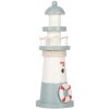 Clayre & Eef 6H2404 Faro decorativo Blanco Azul Ø 8 x 22 cm Madera MDF
