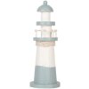 Clayre & Eef 6H2404 Faro decorativo Blanco Azul Ø 8 x 22 cm Madera MDF