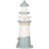 Clayre & Eef 6H2404 Faro decorativo Blanco Azul Ø 8 x 22 cm Madera MDF