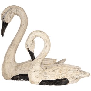 Clayre & Eef Set Cisnes Decorativos 2 Figuras Estilo...