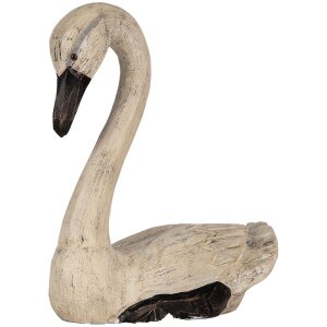 Clayre & Eef Set Cisnes Decorativos 2 Figuras Estilo Antiguo Beige Negro