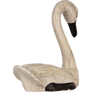 Clayre & Eef Set Cisnes Decorativos 2 Figuras Estilo Antiguo Beige Negro
