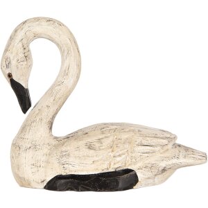 Clayre & Eef Set Cisnes Decorativos 2 Figuras Estilo Antiguo Beige Negro