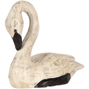 Clayre & Eef Set Cisnes Decorativos 2 Figuras Estilo Antiguo Beige Negro