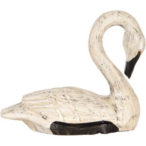 Clayre & Eef Set Cisnes Decorativos 2 Figuras Estilo Antiguo Beige Negro