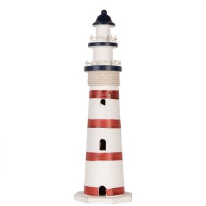 Clayre & Eef Faro decorativo Blanco-Rojo Ø...