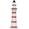 Clayre & Eef Faro decorativo Blanco-Rojo Ø 15x48 cm Madera MDF