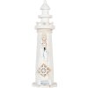 Clayre & Eef Faro Decorativo Blanco Ø 10x32 cm Decoración Náutica Estilo Casa de Campo