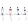 Clayre & Eef 6H2414 Perchero de pared 6 ganchos náutico blanco azul rojo 54 cm