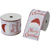 Clayre & Eef LI0134 Cinta de Navidad Blanco Rojo 6,3 cm x 5 m