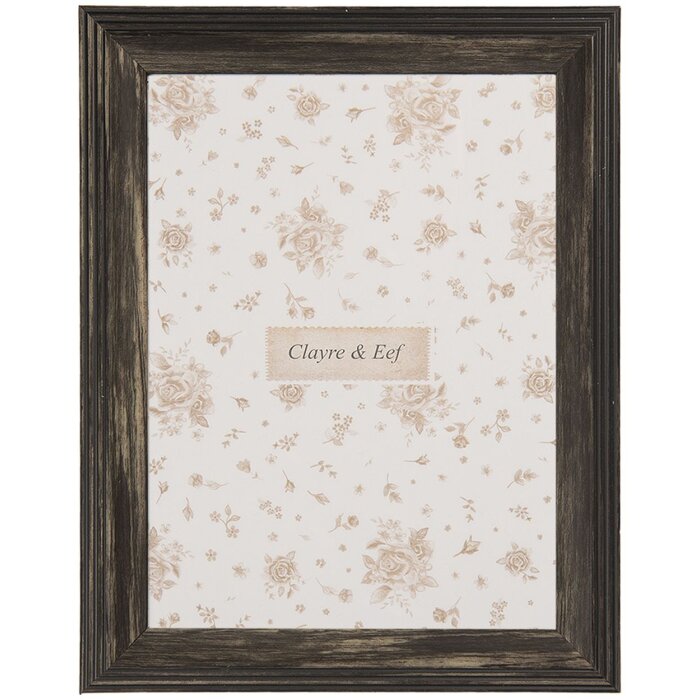 Clayre & Eef Marco de Foto 2F1269S Negro 10x15 cm MDF Cristal Estilo Boho