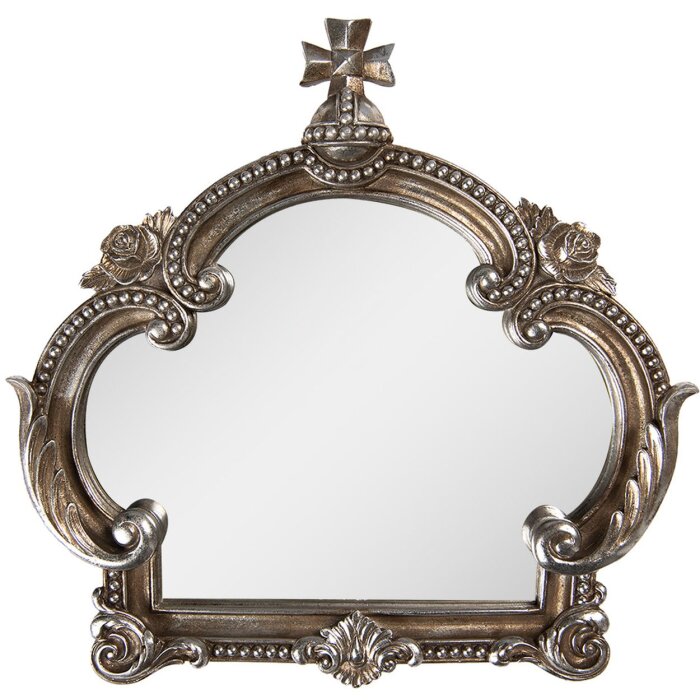 Clayre & Eef 62S319 Espejo Barroco de Pared Plata 30x3x30 cm