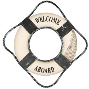 Clayre & Eef 66068 Decoración Lifebuoy Blanco...