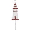 Clayre & Eef 66070R Gancho pared faro madera metal blanco rojo 4x4x18 cm