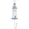 Clayre & Eef 66071 Colgador de Pared Faro Marítimo Blanco-Azul 4x4x18 cm