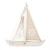 Clayre & Eef Decorativo Velero Marítimo Decoración Madera Beige Blanco 34x7x38 cm