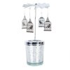 Clayre & Eef 66082 Candelita carrusel plata Ø 8 cm x 17 cm hierro vidrio