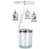 Clayre & Eef 66082 Candelita carrusel plata Ø 8 cm x 17 cm hierro vidrio