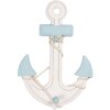 Clayre & Eef Decoración Ancla 22x5x33 cm Blanco Azul MDF Madera Marítima
