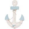 Clayre & Eef Decoración Ancla 22x5x33 cm Blanco Azul MDF Madera Marítima