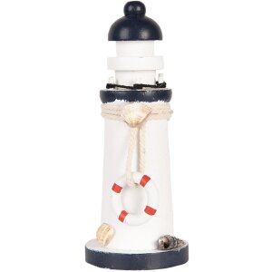 Clayre & Eef Faro Decorativo Blanco Azul MDF Ø...