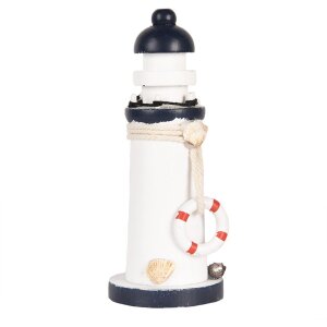 Clayre & Eef Faro Decorativo Blanco Azul MDF Ø...