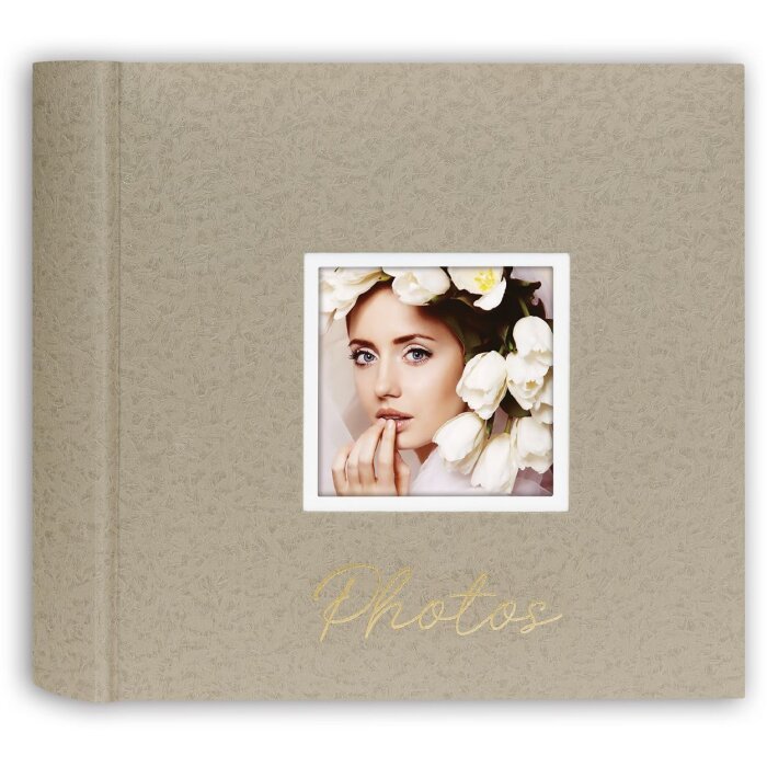 ZEP Álbum de fotos Dante Beige 32x32 cm 60 páginas blancas ventana perforación