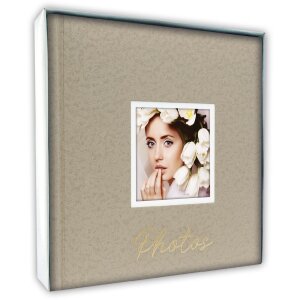 ZEP Álbum de fotos Dante Beige 32x32 cm 60 páginas blancas ventana perforación