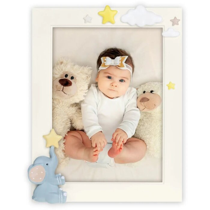 ZEP marco de poliresina Eddy 10x15cm marfil azul