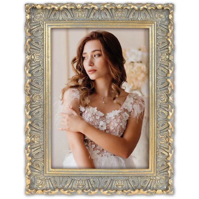 ZEP marco de poliresina Valbonne 20x25 cm gris oro