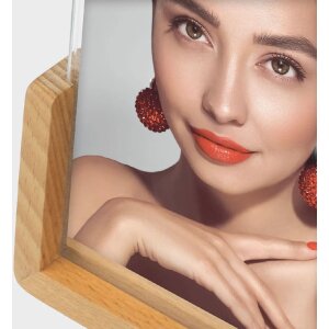 ZEP Marco acrílico Virginia Natural 10x15 cm con base de madera Doble Cara