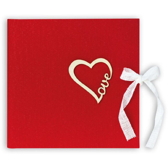 ZEP álbum de fotos Symphony 7 tela rojo corazón de amor 23x23cm 28 páginas con caja de regalo