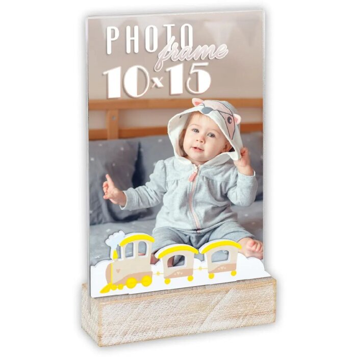 ZEP Marco acrílico y madera Daniele Vertical 10x15 cm decoración tren