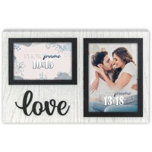 ZEP marco doble Elvas para 10x15 y 13x18 cm de madera...