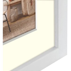 ZEP Marco de madera Malmo Blanco 30x30 cm con paspartú 20x20 cm