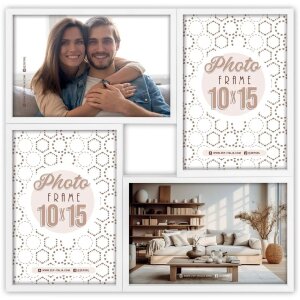 ZEP Marco MDF Bari Blanco para 4 fotos 10x15 cm