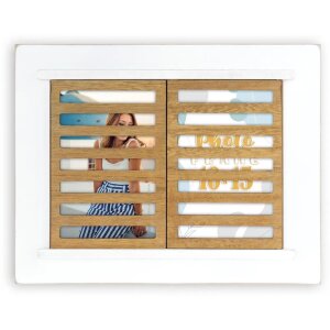 ZEP Marco de madera Ravello para 2 fotos 10x15 cm Blanco Naturaleza