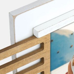 ZEP Marco de madera Ravello para 2 fotos 10x15 cm Blanco Naturaleza