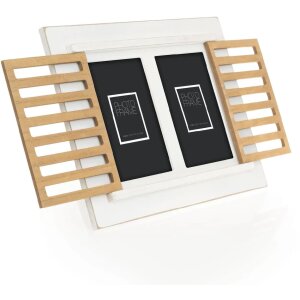 ZEP Marco de madera Ravello para 2 fotos 10x15 cm Blanco Naturaleza