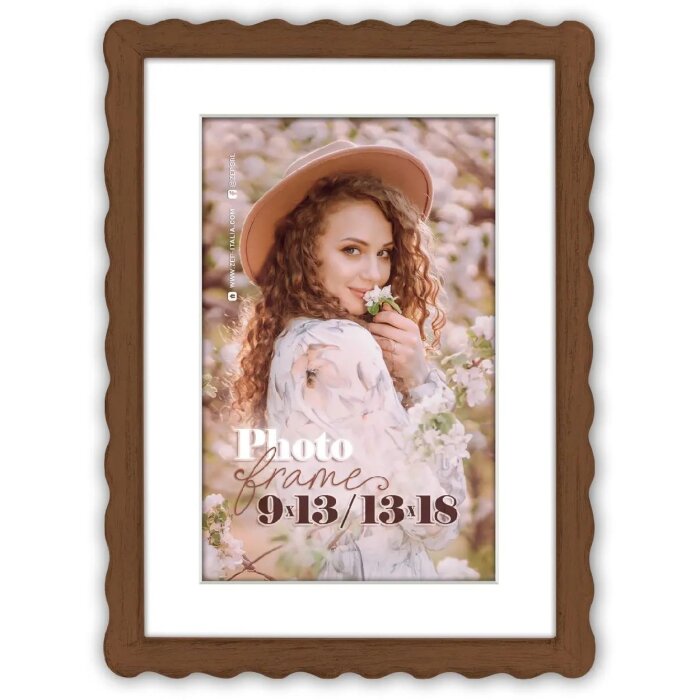 ZEP Marco de madera Lione Marrón 18x24 cm con paspartú 13x18 cm