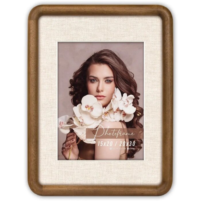 ZEP Marsiglia marco de madera 30x40 cm con paspartú de tela 20x30 cm