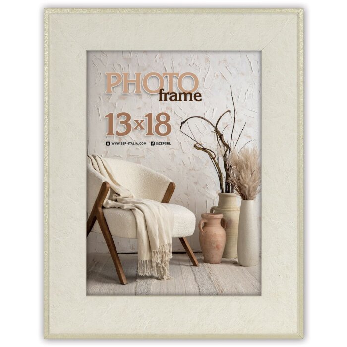 Marco ZEP Colmar Blanco 10x15 cm aspecto madera con soporte