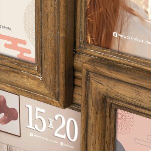 ZEP Gallery Marco Giverny Multi Picture Frame Madera Marrón 54x41 cm 6 Fotos