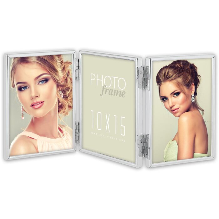 Marco triple ZEP 120TS01 metal plateado para 3 fotos 10x15 13x18 cm