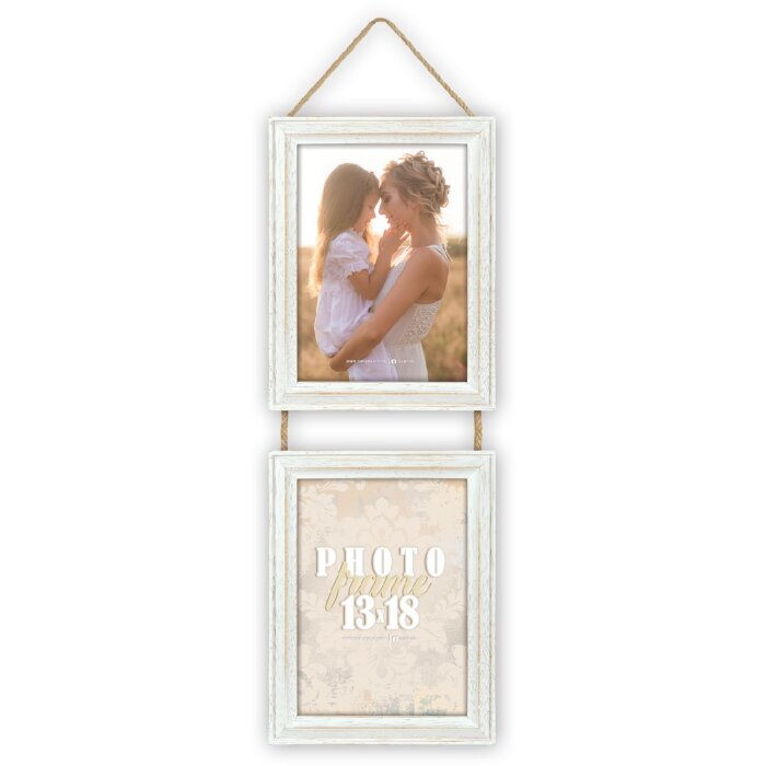 ZEP Photo Gallery Rosel Marco de madera blanco para 2 fotos 10x15 cm o 13x18 cm