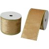 Clayre & Eef LI0128GO Cinta Beige-Oro 6,3 cm x 5 m