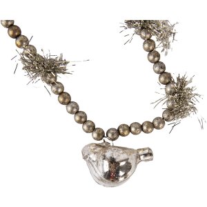 Clayre & Eef 65989 Guirnalda de Navidad plata 180 cm...