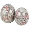Clayre & Eef Huevo Decorativo 6CE1972M Cerámica Gris Rosa Ø 10x12 cm Estilo Campestre