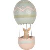Clayre & Eef Decoración Conejo Globo Aerostático Beige Azul Ø 12x25 cm